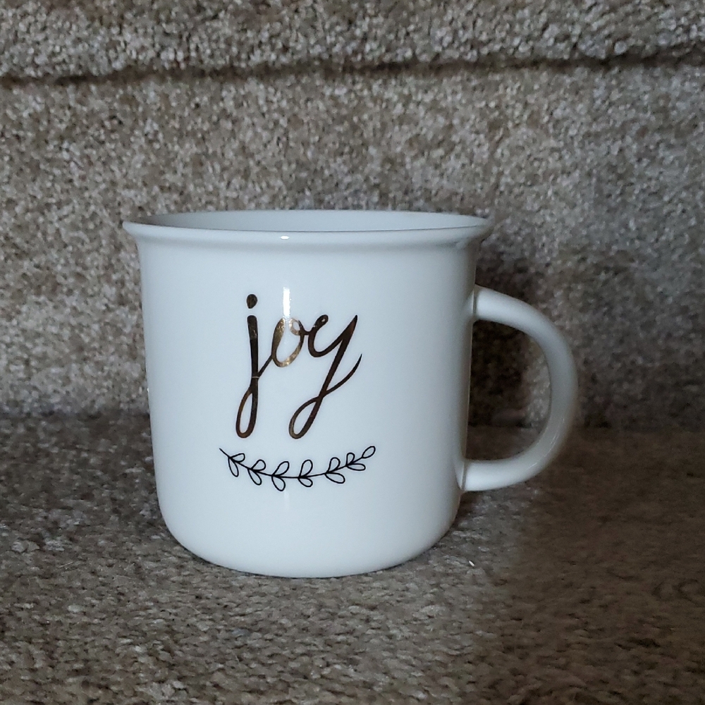 Joy White Ceramic Mug